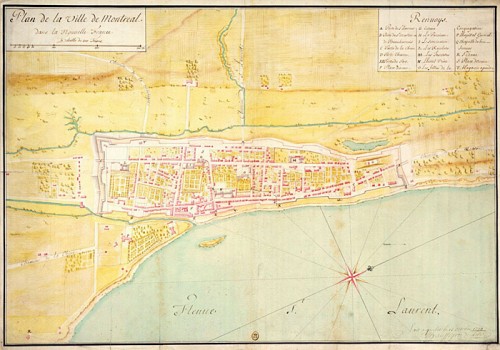 Map of the City of Montreal in 1734