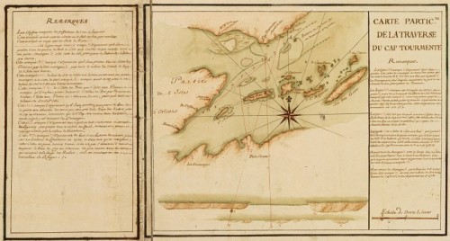 Particular Map of traverse of Cap Tourmente (detail), 1733, by J.-N. Bellin and H. des Herbiers de Lestanduère