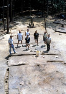 Archaeological remains of a poteaux-sur-sole building, Old Mobile (Alabama)