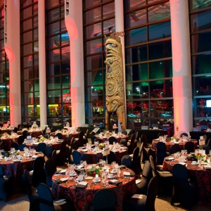 Grand Hall set up with tables and chairs