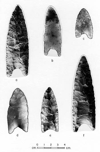 Palaeo-Indian spearheads.