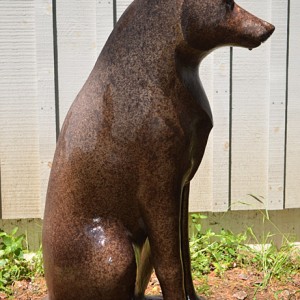 Rinsing of the bronze after the hot patination process