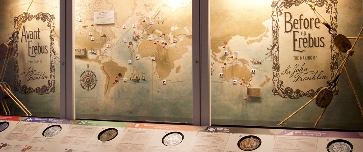 A map of the world on display at the Canadian Museum of History in Ottawa.