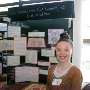 A student with her project