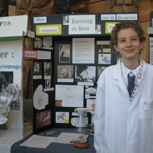 A student with his project