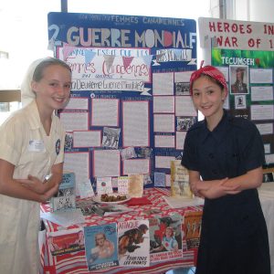 Two students with their project