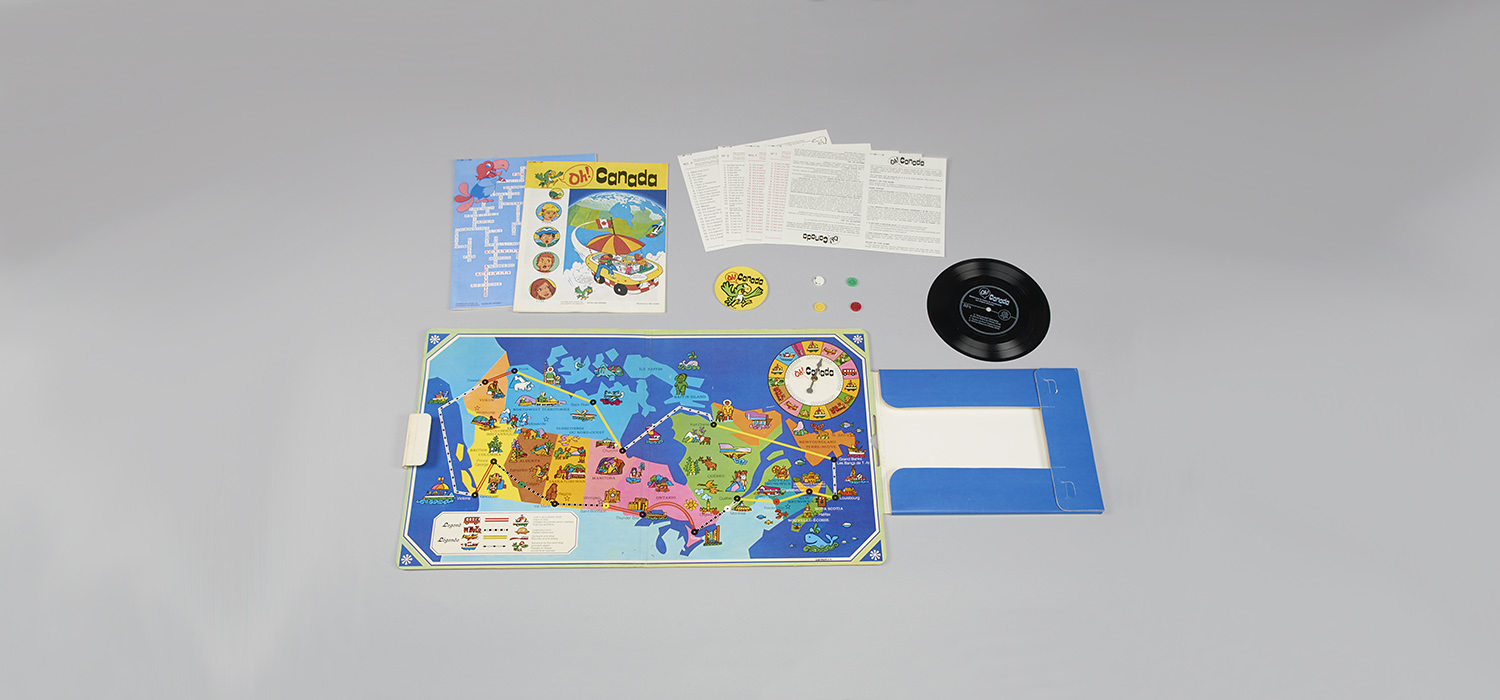 Description: A board game set in the Canadian Museum of History in Ottawa, featuring a map and other items.