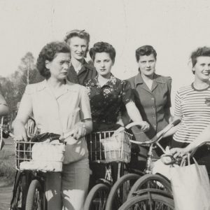 Group of young women with their bicycles
