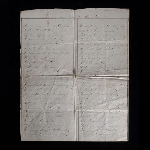 Sheet of paper with handwritten verses