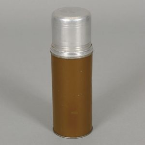 Brown thermos with a silver top