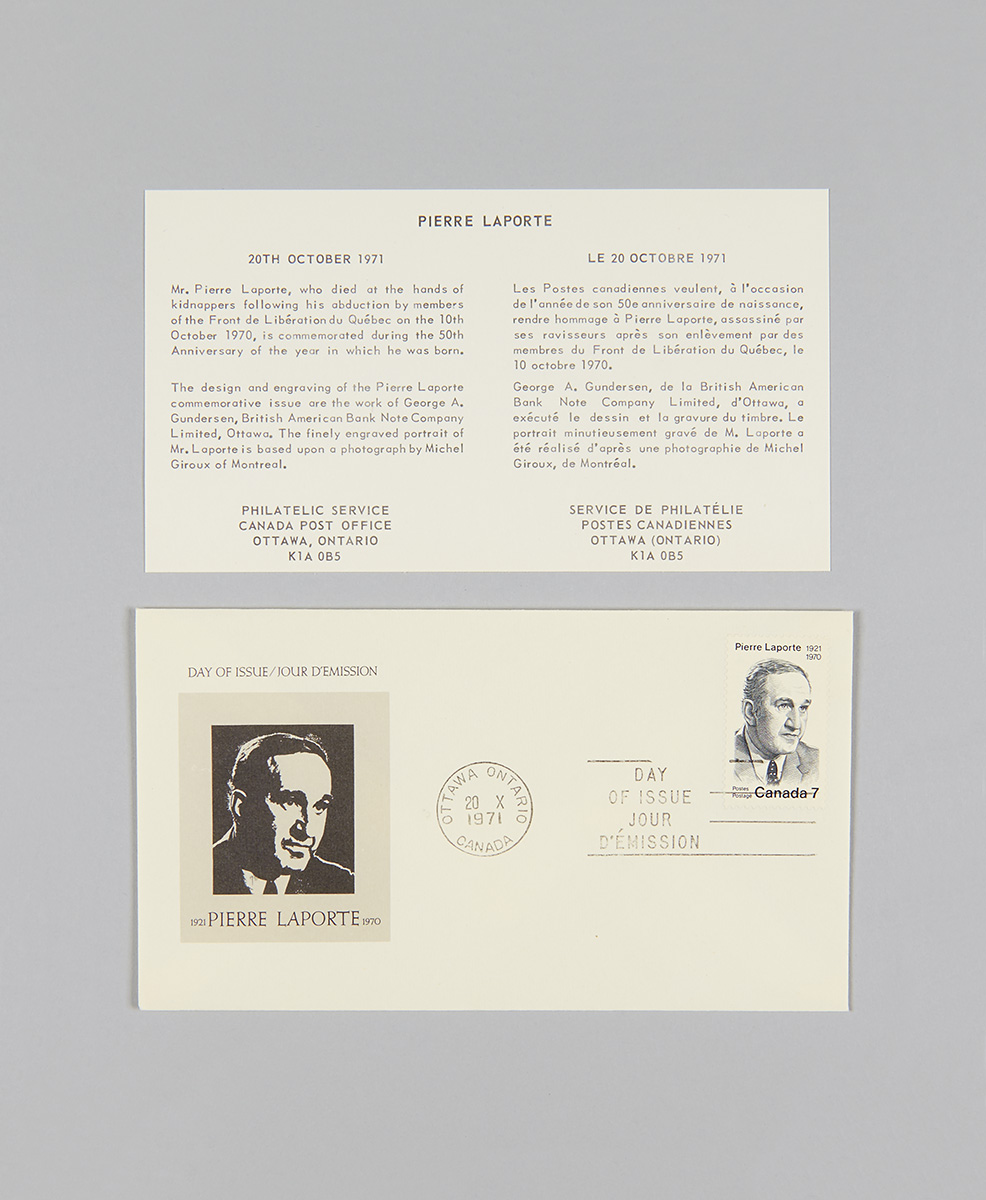 Front and back views of a memorial card.