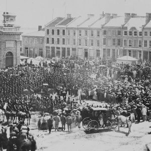 A crowded town square