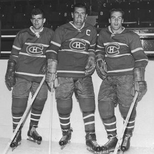 Three hockey players