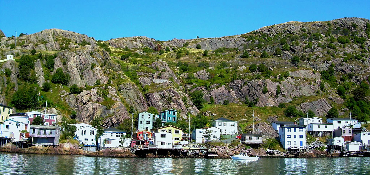 Houses at the base of steep slopes