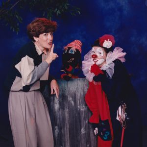 Two people and a puppet