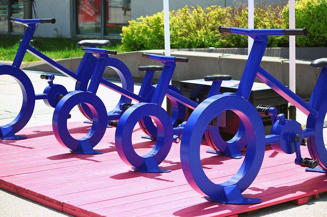 Blue bicycles