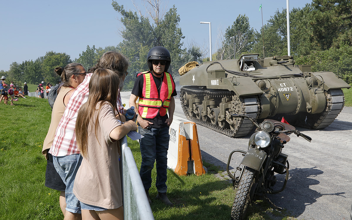 A tank and a motorcycle