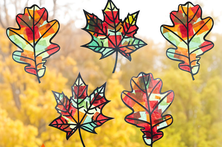 Suncatchers shaped like leaves