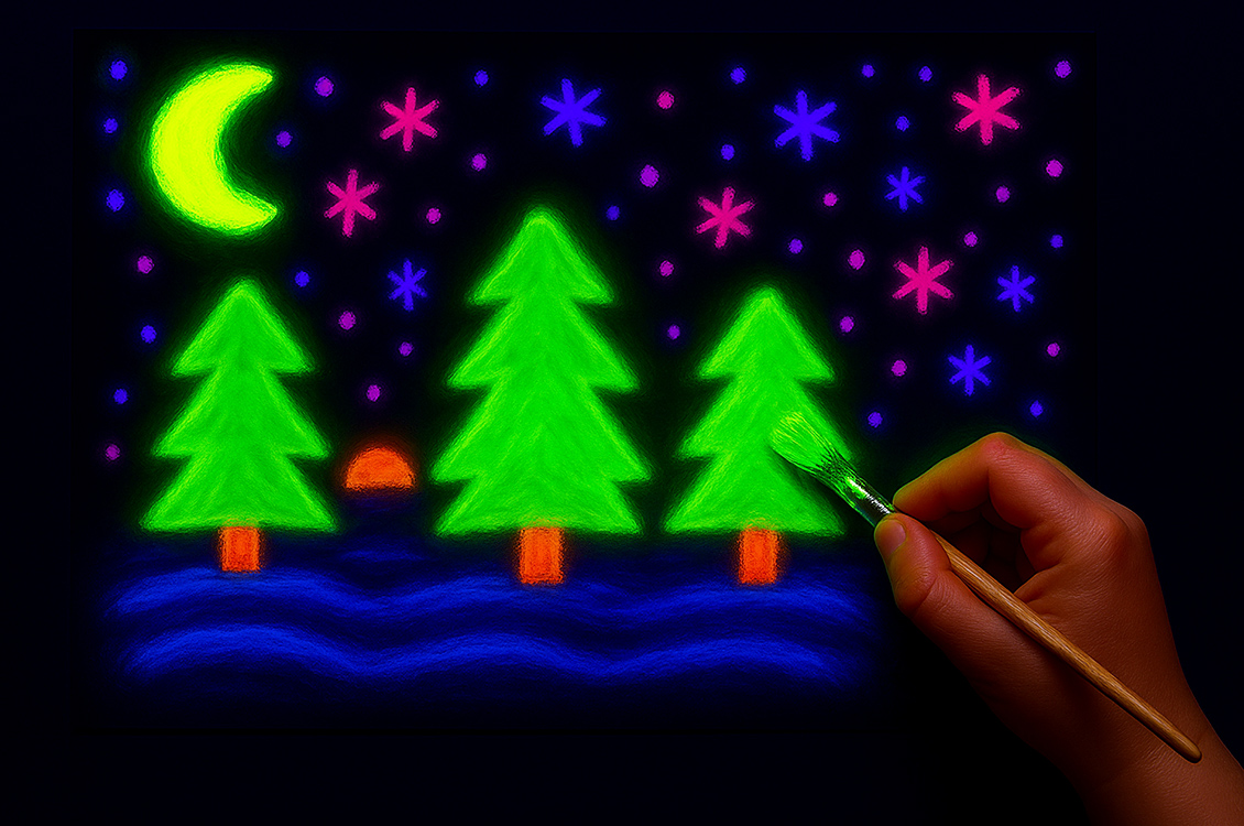 A painting of three trees