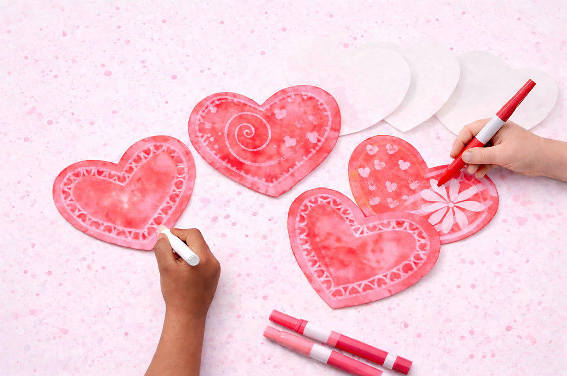 Paper Valentine hearts