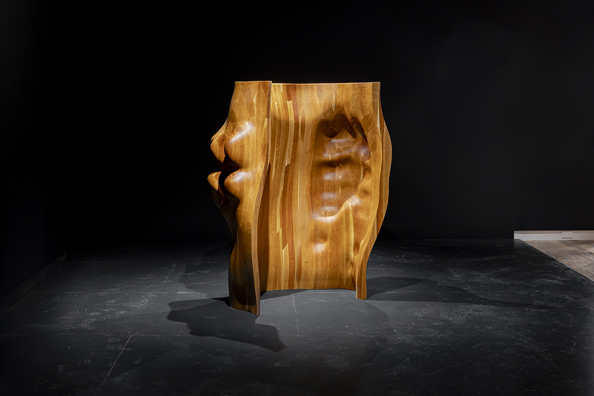 A wooden sculpture