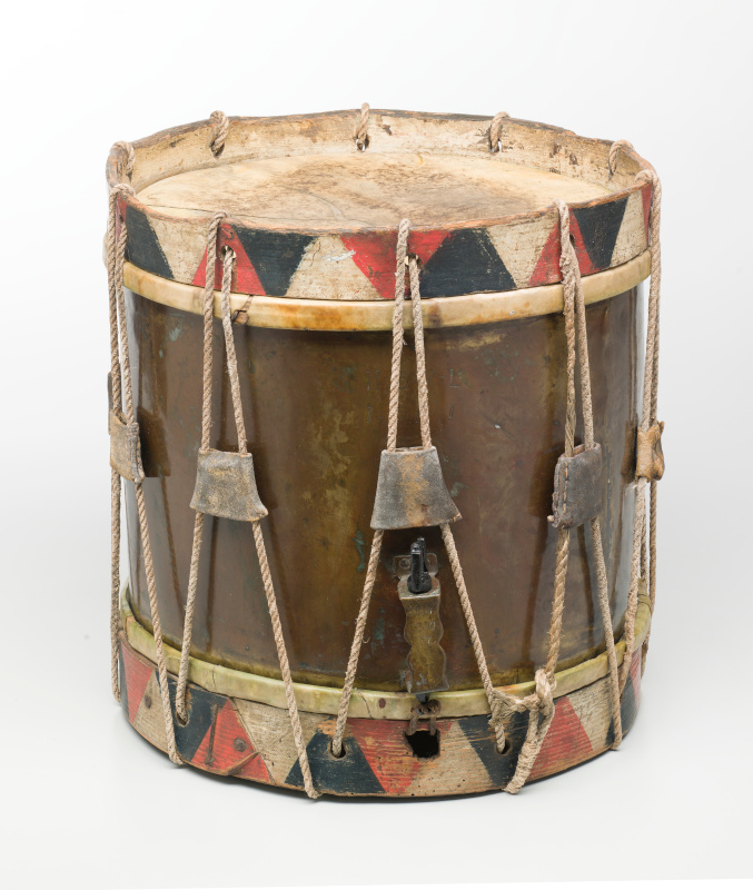 A drum made of wood and leather.