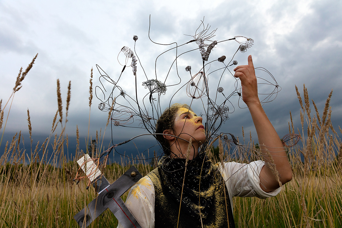 A person in a field