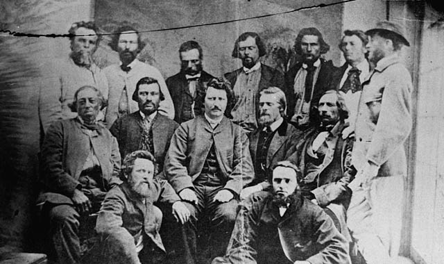 a black and white photograph of the provisional government of the Métis Nation