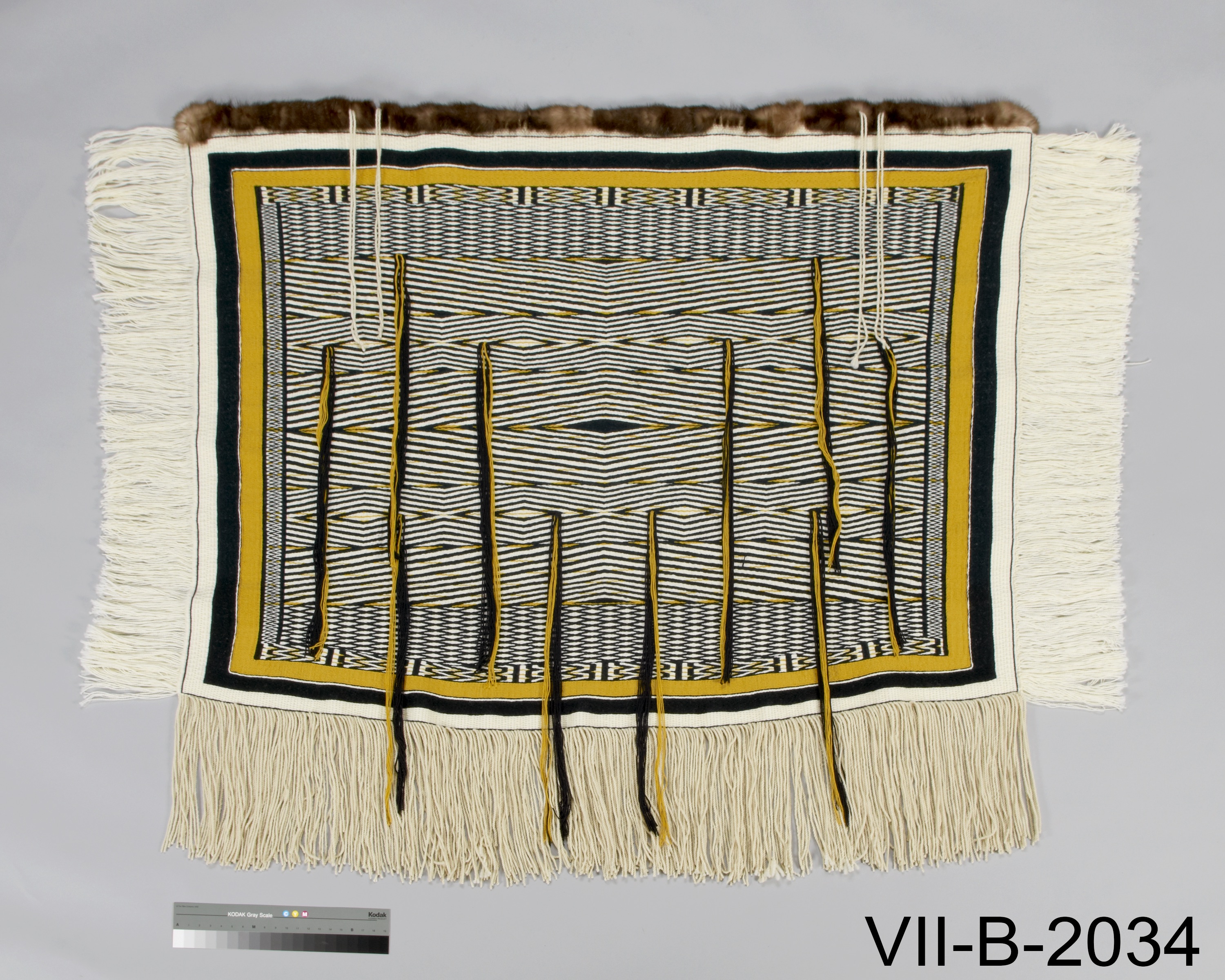large Raven’s Tail style ceremonial robe in black, white and yellow