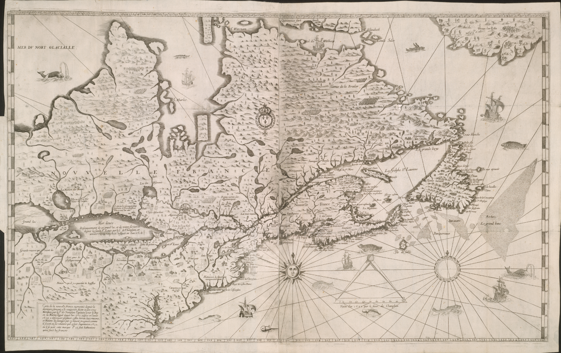 Old map of the St. Lawrence River area