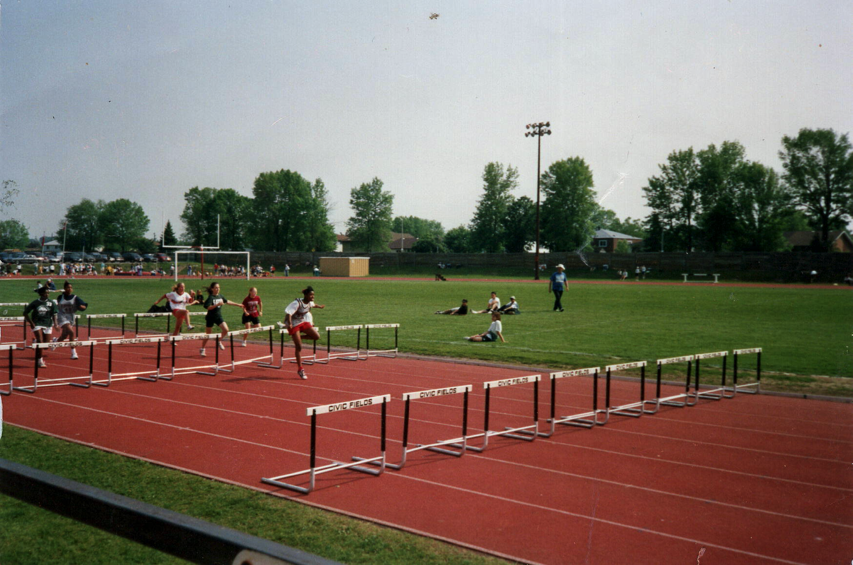 Photo of hurdlers during a race