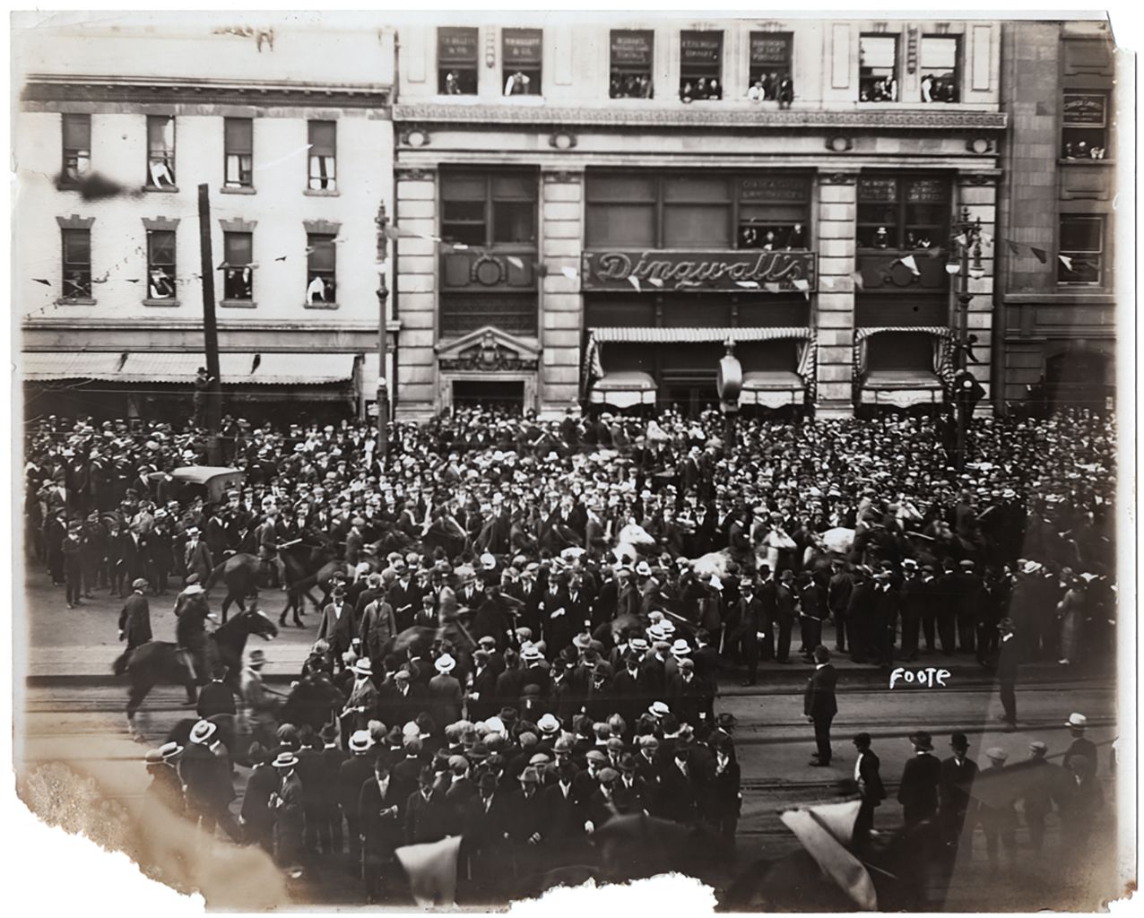 People on the street protesting